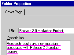 Dialog prompts for title and description