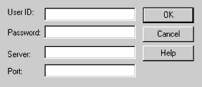 You must fill in User ID, Password and Server fields